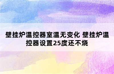 壁挂炉温控器室温无变化 壁挂炉温控器设置25度还不烧